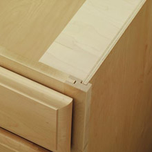 Close-up of cabinet constructed of all plywood