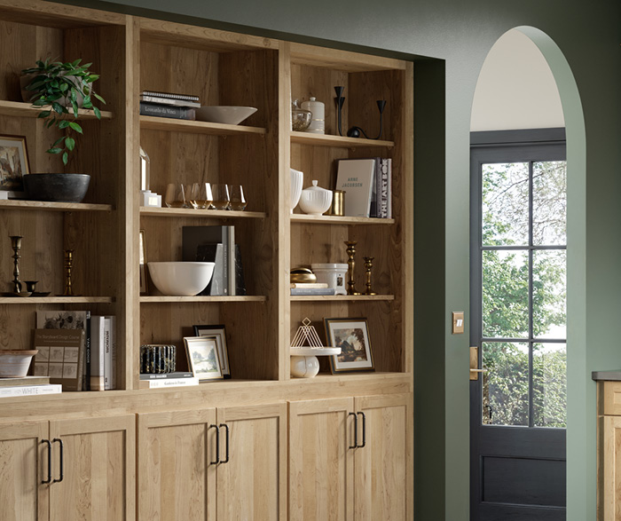 Subtle Sophistication Transitional Shaker Cabinetry in Warm Tan Hues